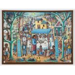 Wilson Bigaud (Haitian/ Port-au-Prince, 1931-2010) Marriage at Cana, 1981, oil painting on canvas.