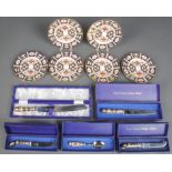 11pcs Royal Crown Derby Imari. Consisting of 6 bread plates and 5 utensils including 2 cheese