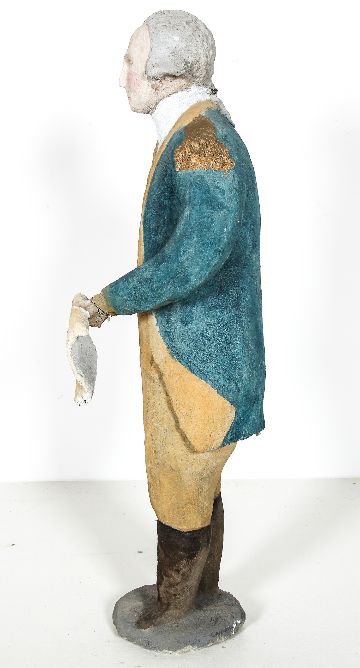 Ferro Cement Folk Sculpture of George Washington. By Robert Cannon. Size: 36" x 16" x 10" (91 x 41 x - Image 2 of 7