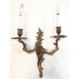 2 pairs Rococo Style Gilt Bronze Sconces. En suite with matching chandeliers. Provenance: Kristina