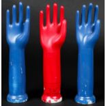 3 General Porcelain Trenton Glove Forms. Painted ceramic. Each Size: 15" x 3.75" x 3" (38 x 10 x 8