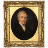 Antique British School Portrait of a Gentleman. Size: 24.5" x 20.5", 62 x 52 (stretcher); 31.5" x