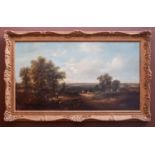 Antique 19th c. British Pastoral Landscape Painting, School of John Constable, oil on canvas, in a