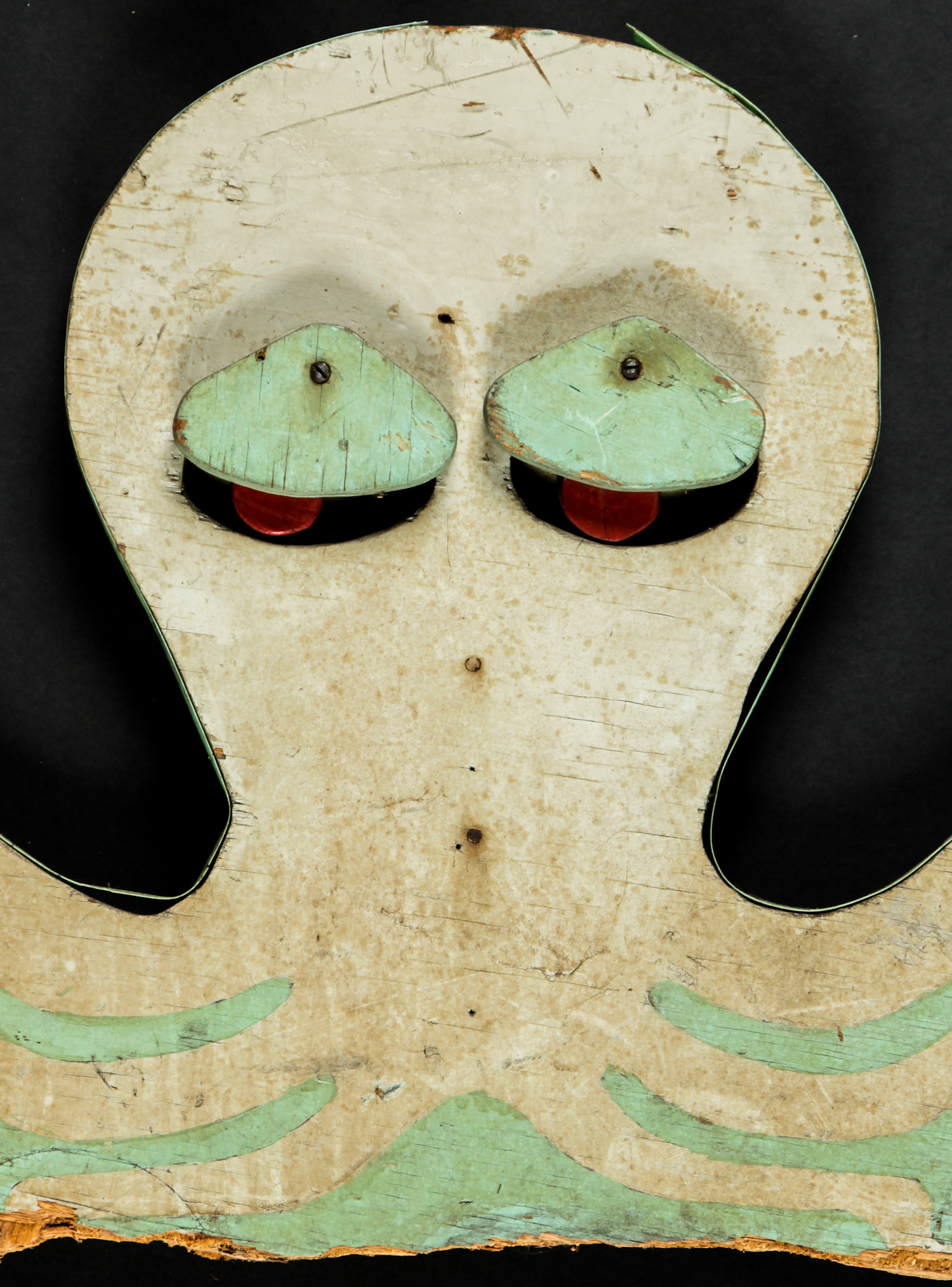 Pair Octopus Midway Ride Fascia Boards, Early/Mid 20th C. With kinetic pendulous eyelids. Original - Image 2 of 3