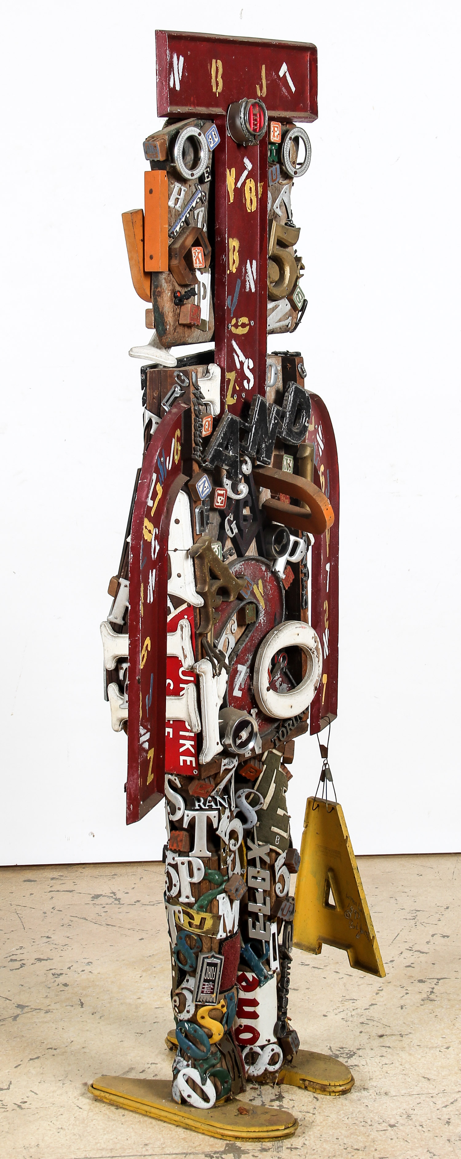 Bob Justin (American, 1941-2015) Found Object Assemblage Sculpture of life-size standing figure, - Image 2 of 5