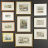 Group of 10 Framed Wood EngravingsGroup of 10 Framed Wood Engravings, several hand-colored examples: