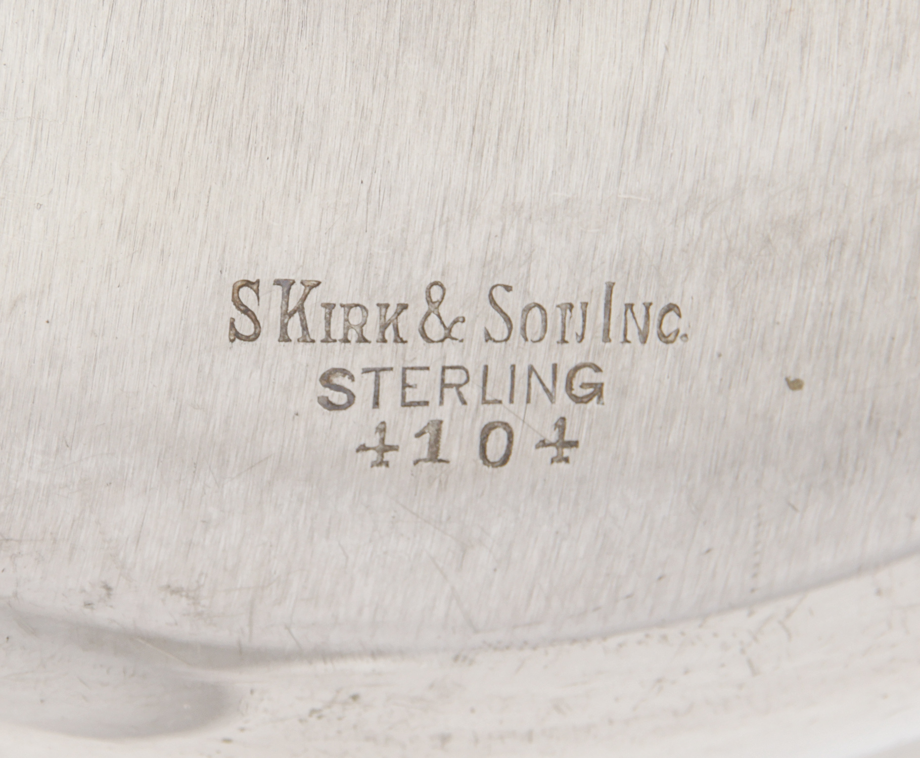 S. Kirk & Son Silver Bowl. Modernist Heavyweight Side Bowl or Vegetable marked Sterling 4104. 8"W ( - Image 3 of 3