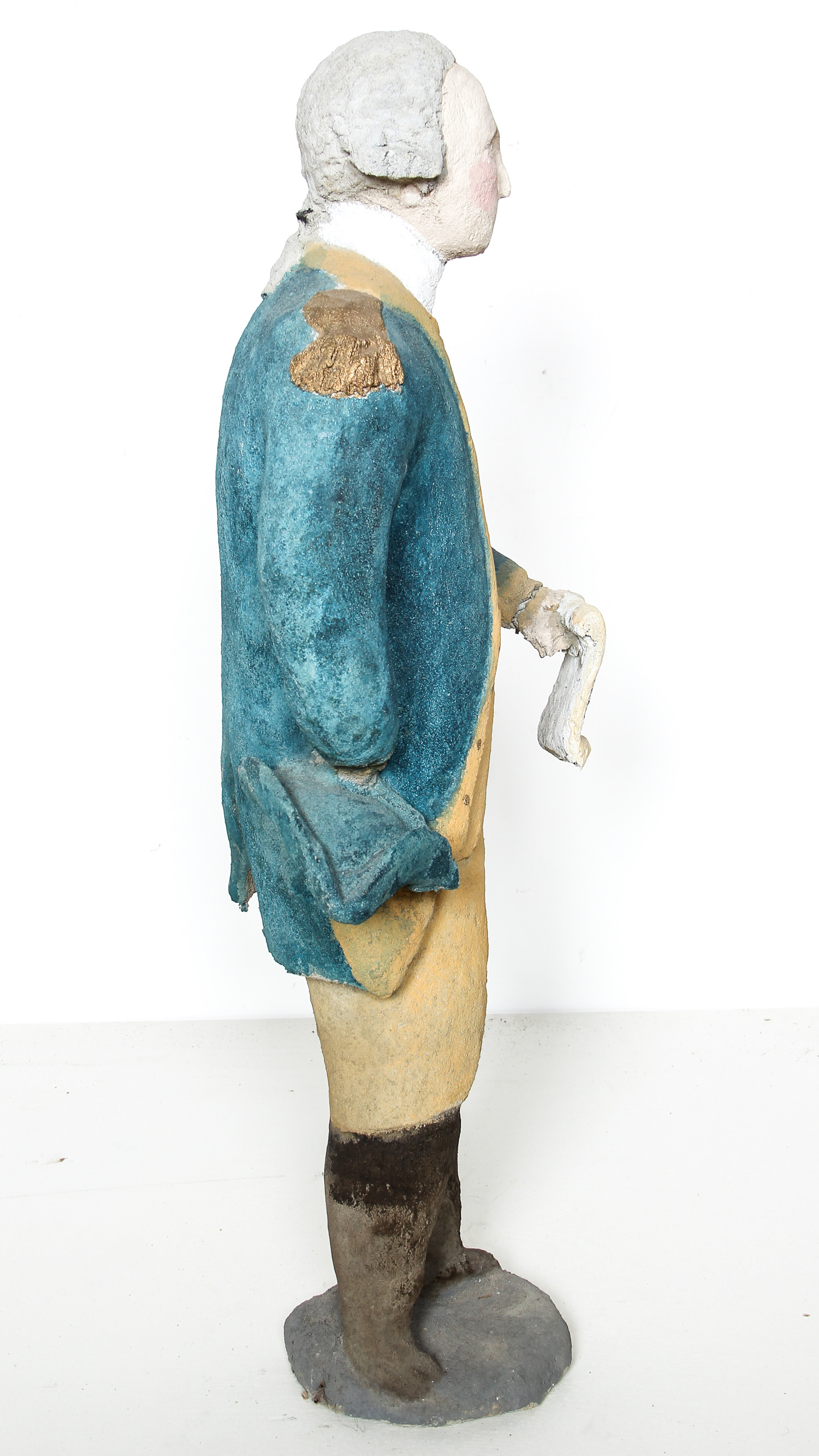 Ferro Cement Folk Sculpture of George Washington. By Robert Cannon. Size: 36" x 16" x 10" (91 x 41 x - Image 5 of 7