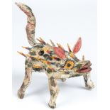 Vintage Mexican Festival Mask. Porcupine mask from the Dance of the Animales. Size: 12" x 9" x 13.5"