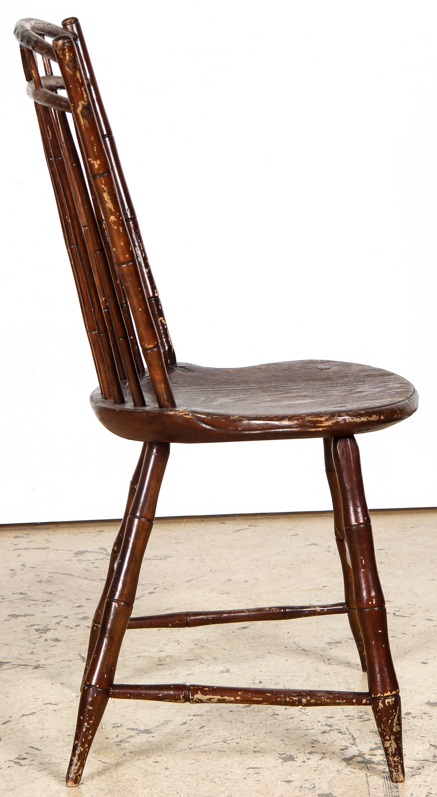 Antique Windsor Chair Stamped E.P. Rose. Early 19th C New Jersey. Size: 34.5" x 19" x 20" (88 x 48 x - Image 2 of 6