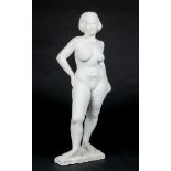 Mid 20th C Plaster Sculpture. Signed EF Hoffman. Size: 34" x 12" x 9" (86 x 30 x 23 cm). Provenance: