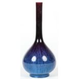 A Chinese Polychrome Glazed Bottle Vase. Size: 9" x 4" x 4" (23 x 10 x 10 cm). Provenance: Estate of