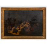 Antique Biblical Theme Painting, oil on wood panel. Size: 23.5" x 34.5", 60 x 88 cm (board); 28.5" x