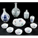 10 pc Antique Asian Porcelain Collection. Consisting of a 19th century Chinese enameled porcelain