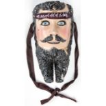 Vintage Mexican Festival Mask. Mask from the Dance of the Catrines (Dandies). Size: 11.75" x 7.5"