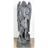 Saint Michael Statue Raven Hill Academy. Stamped Daprato Orebronze, Chicago. Once situated at