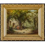 French Barbizon School Painting: Attributed to Jean Fran?ois Millet (1814-1875) depicting a wooded