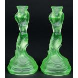 Walther and Sohne Art Deco Mermaid Candlesticks. Each Size: 8.5" x 4" x 4" (22 x 10 x 10 cm).