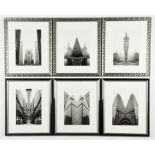 Suite of 6 Chicago Landmarks Photographic Posters. Each Size: 22" x 18", 56 x 46 cm (frame) and 22.