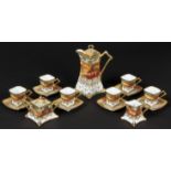 15 pc Nippon Porcelain Parcel Gilt Coffee Service including 6 demitasse cups and matching saucers, a