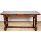 Antique Northern European Refectory Table. Chip carved on apron. "Johannes St Matys Im Jahr 1726."