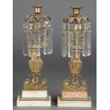 Pair Girandole Lusters. Size: 15" x 5" x 3.5", 38 x 13 x 9 cm (each). CLICK HERE TO BID