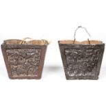 Pair Chinese Terracotta Wall Hung Chopsticks Pockets. Each Size: 5.5" x 7" x 3.5" (14 x 18 x 9