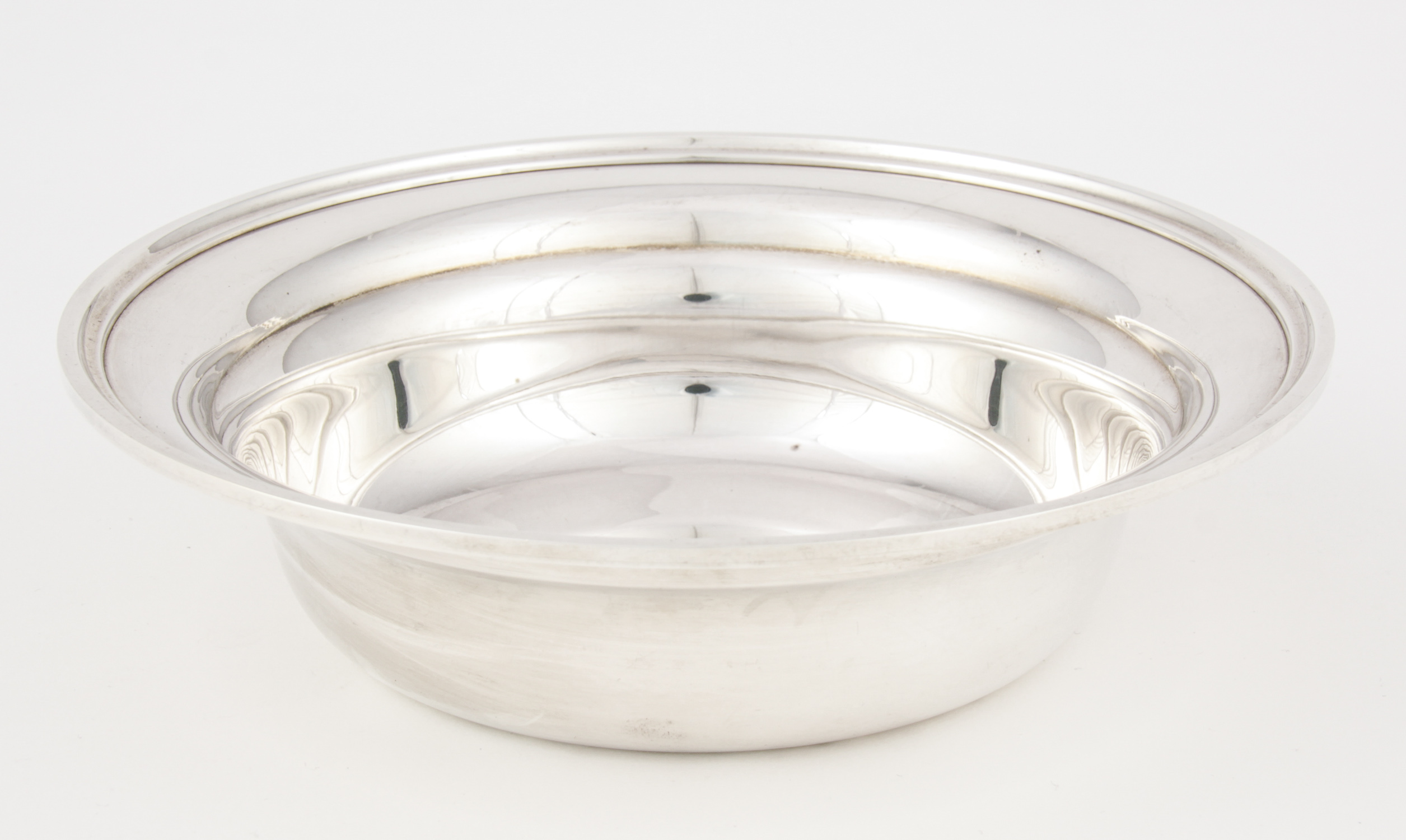 S. Kirk & Son Silver Bowl. Modernist Heavyweight Side Bowl or Vegetable marked Sterling 4104. 8"W (