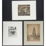 3 pc Printmakers Lot: Earl Horter (American, 1881-1940) Candy Shop, engraving; Ernest David Roth (