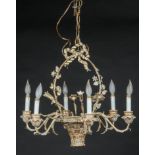 French Bouquet Form Chandelier. Composite after the antique. Size: 30" x 25" x 25" (76 x 64 x 64