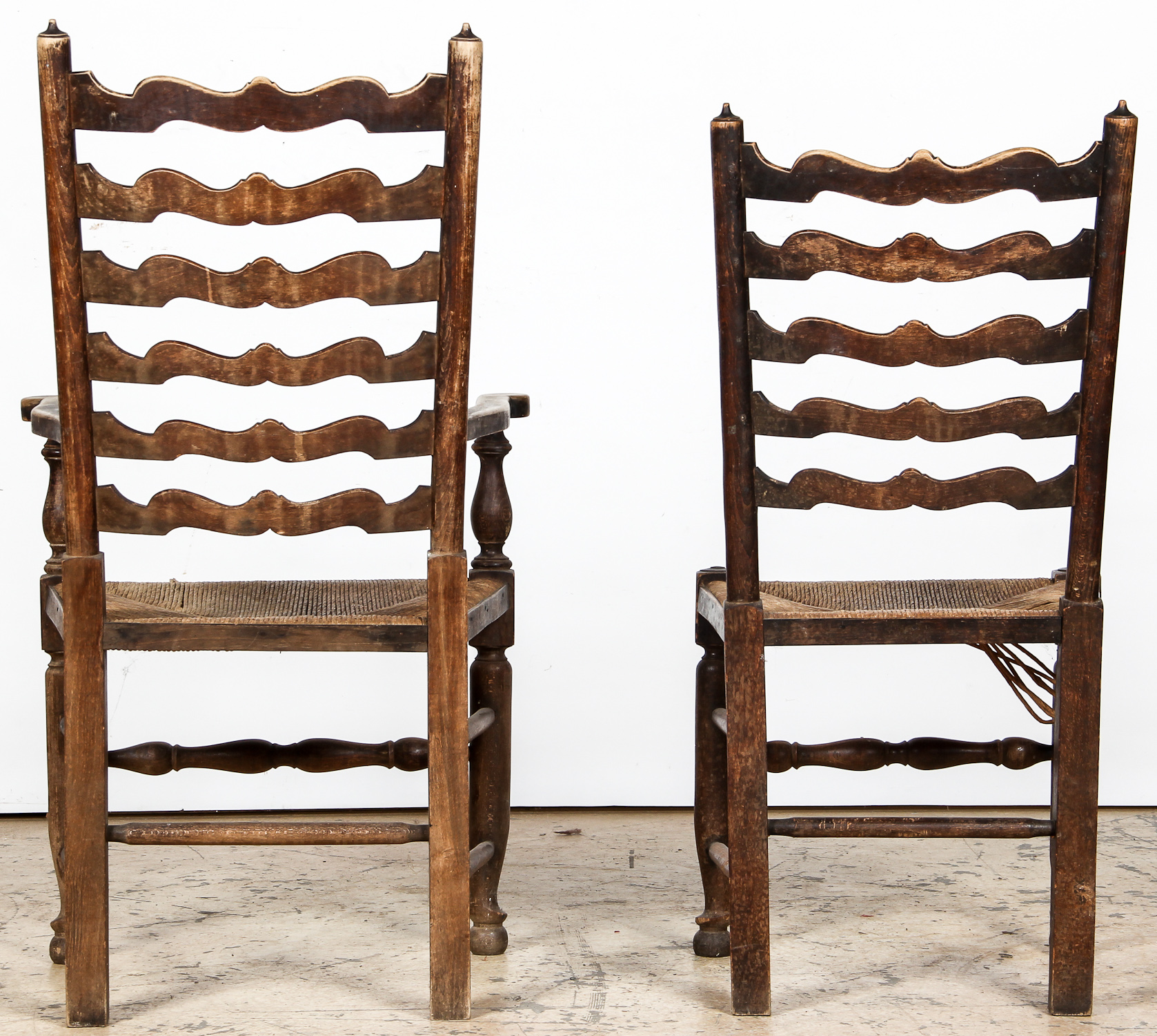 6 Antique Queen Anne Style Ladder Back Chairs. Each Size: 42.5" x 23.5" x 21.5" (108 x 60 x 55 - Image 4 of 4