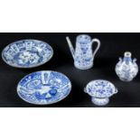 5 Blue and White Porcelain Items, 17th/19th C: Two Chinese blue and white export style porcelain