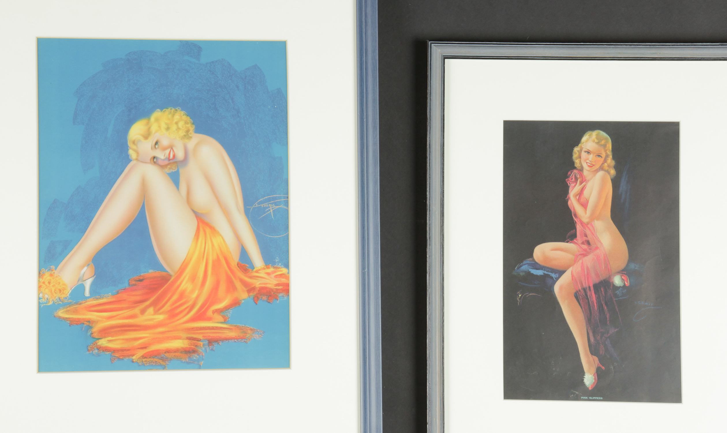 Group of 7 Vintage Framed Pinups: including Elvgren and more; each professionally framed. Ranging in - Image 2 of 5