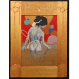 Carlo Savo (American, 20th c.) Bathsheba, 2015, mixed media painting, self framed. Size: 16" x