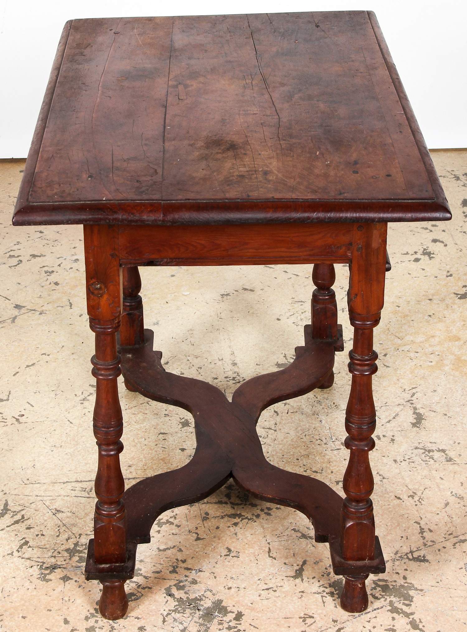 Early American Tavern Table. Pine and fruitwood. Purchased in 1960 from Parke- Bennett Auctions. - Image 4 of 6