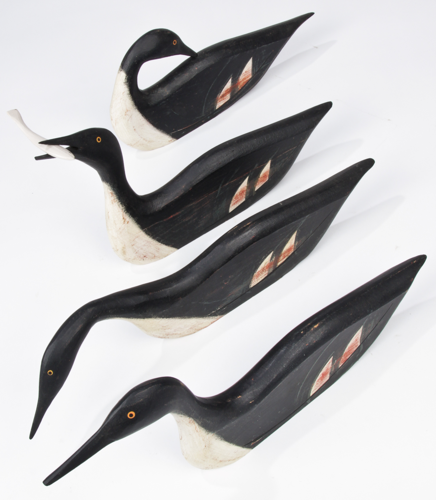 5 K. William Kautz Signed Loon Decoys. Size: 8" x 23.5" x 4", 20 x 60 x 10 cm (largest). Provenance: - Image 5 of 6