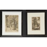 Frederick Robbins (American, 1893-1974) 2 Engravings, Philadelphia Scenes. Size: 8" x 5", 20 x 13 cm