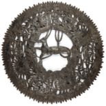 2 Haitian (20th c.) Steel Drum Cutout Wall Sculptures, signed M. Napoleon. Size: 34" x 34" (86 x