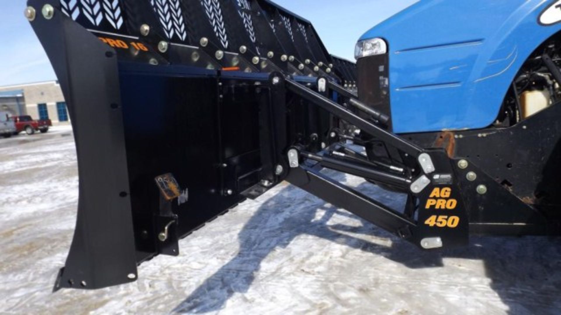 NEW" Ag Pro 450 Grouser 16' Front Blade & Bracket Selling off of TJ500, (Seller will remove if