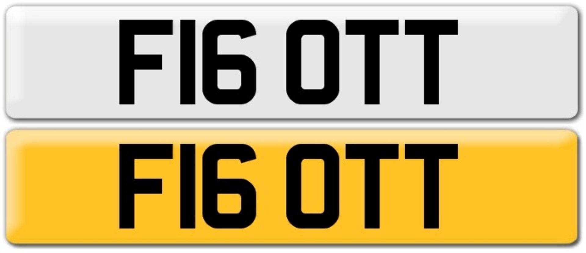 F16 OTT CHERISHED NUMBER PLATE