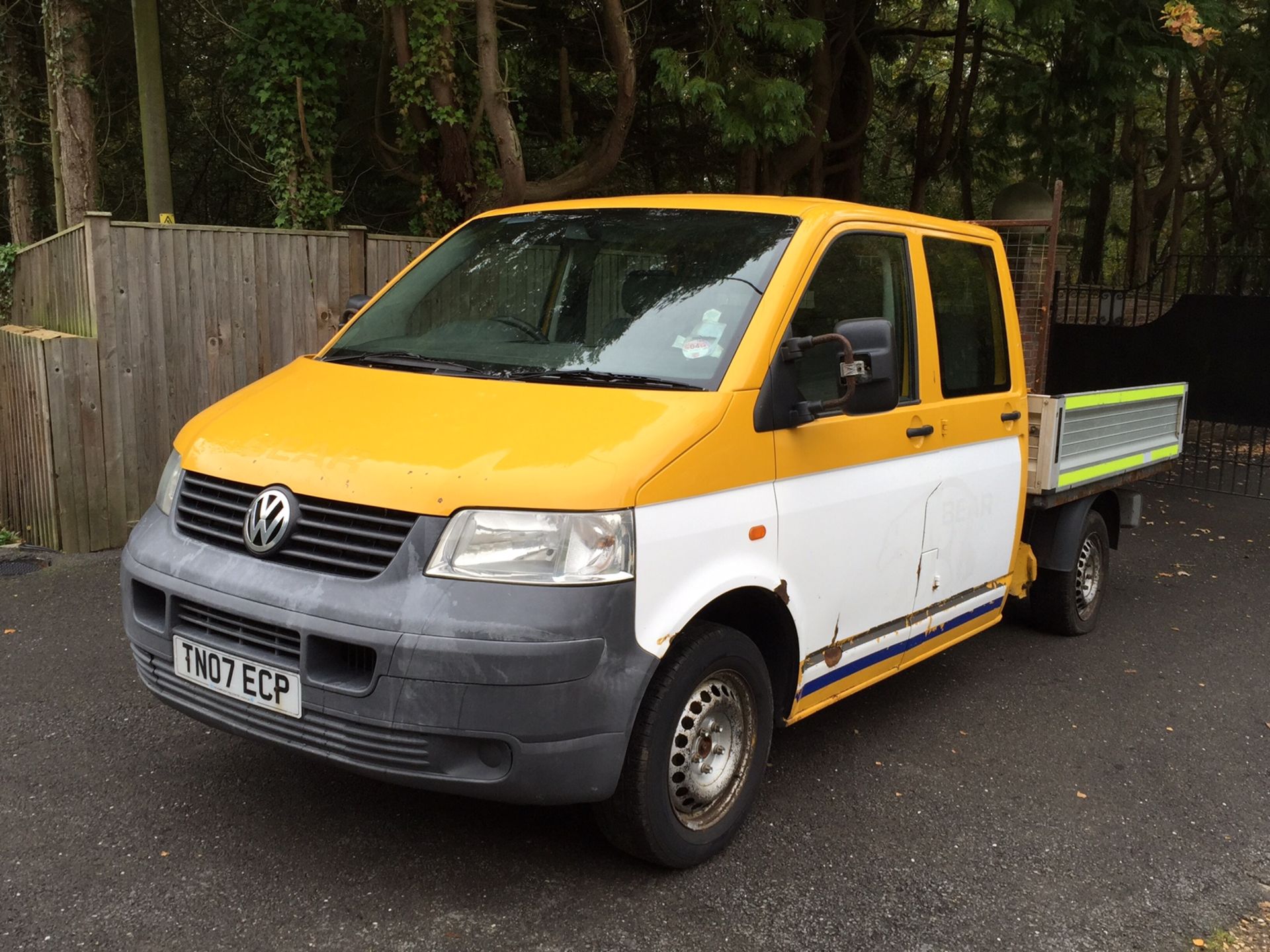 2007/07 REG VOLKSWAGEN TRANSPORTER T30 102 DOUBLE CAB LWB DROPSIDE ONE OWNER - Image 2 of 7