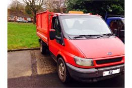 2003/52 REG FORD TRANSIT 300 TD LWB TIPPER IN RED GOOD CONDITION *NO VAT*