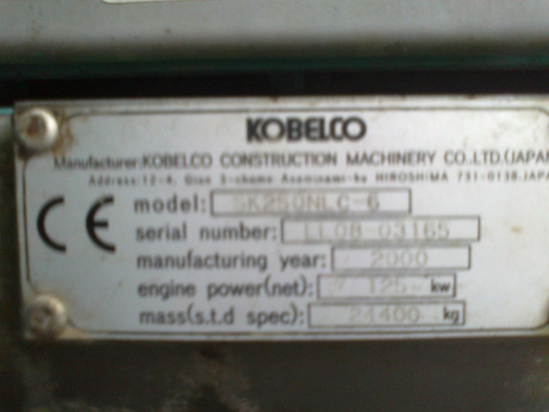 YEAR 2000 KOBELCO SK250NLC CRAWLER EXCAVATOR *NO VAT* - Image 13 of 15