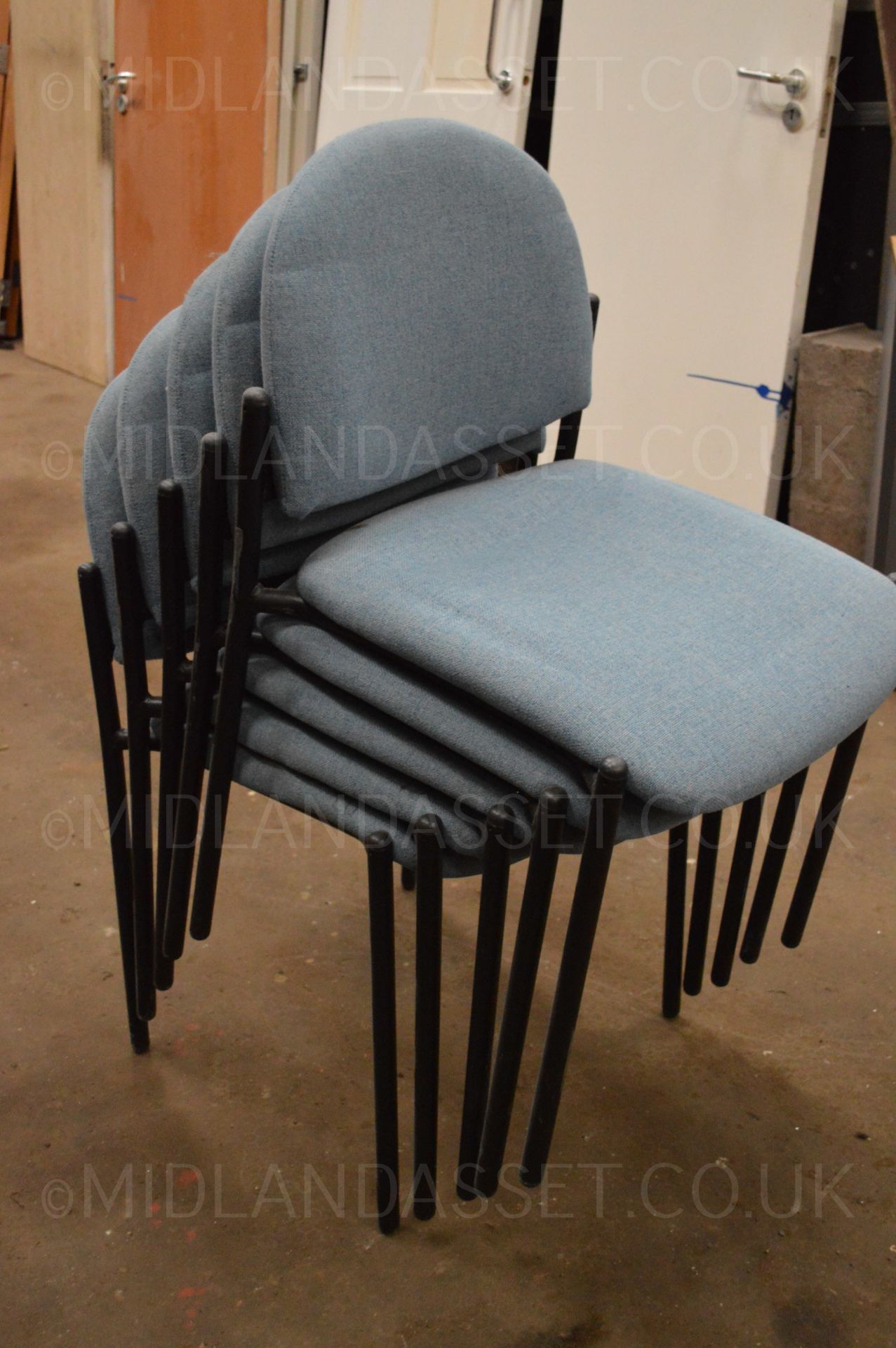 X5 BLUE CLOTH CHAIRS - USED CONDITION