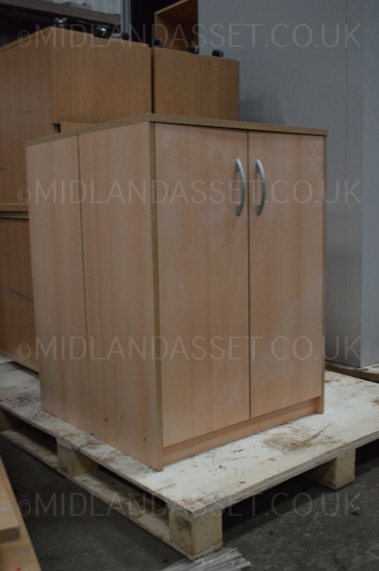 BEECH OFFICE CUPBOARD NO WHEELS - USED CONDITION
