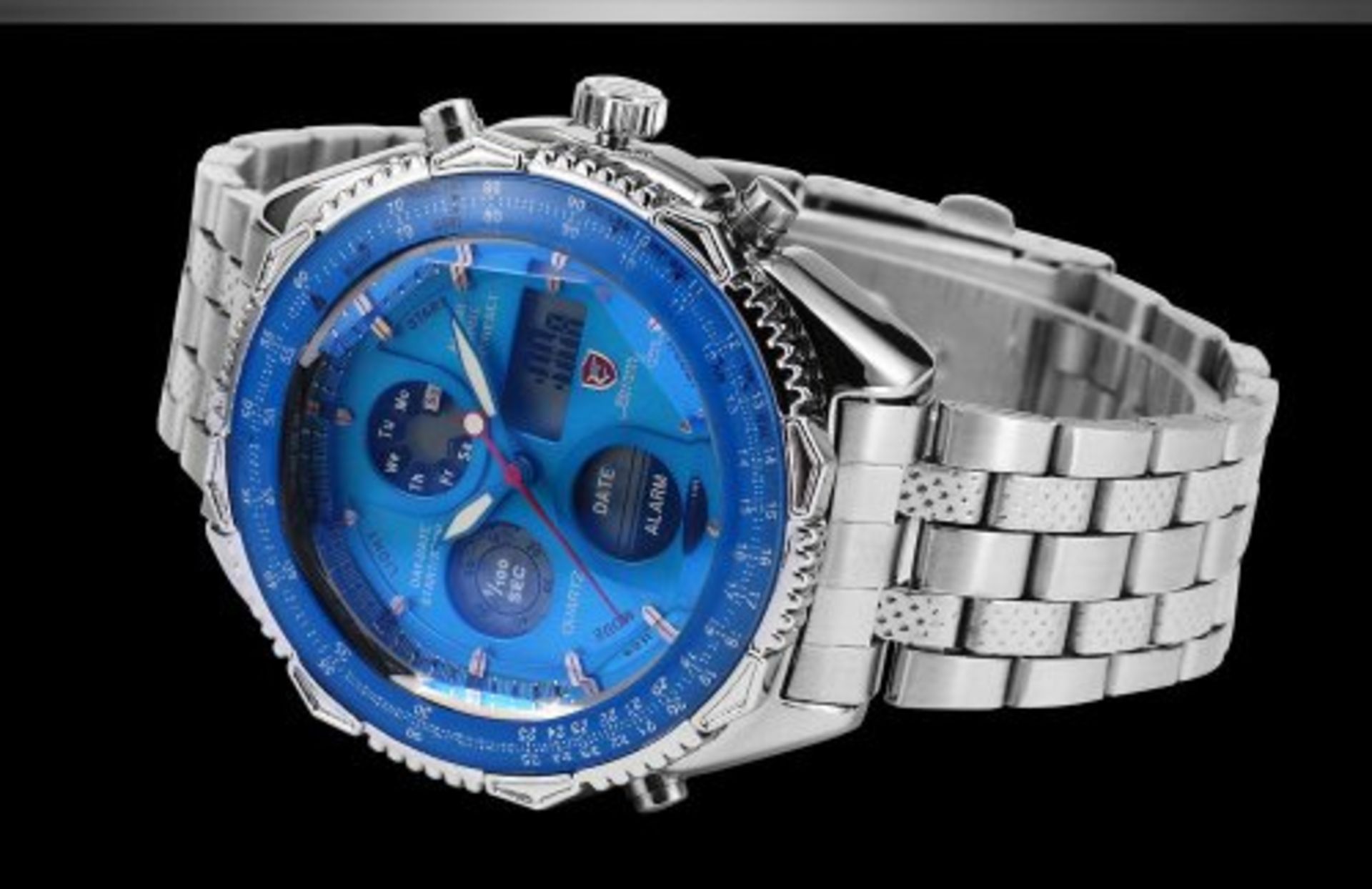 NEW MENS SHARK WATCH INCLUDING BOX 48MM FACE - Image 3 of 4