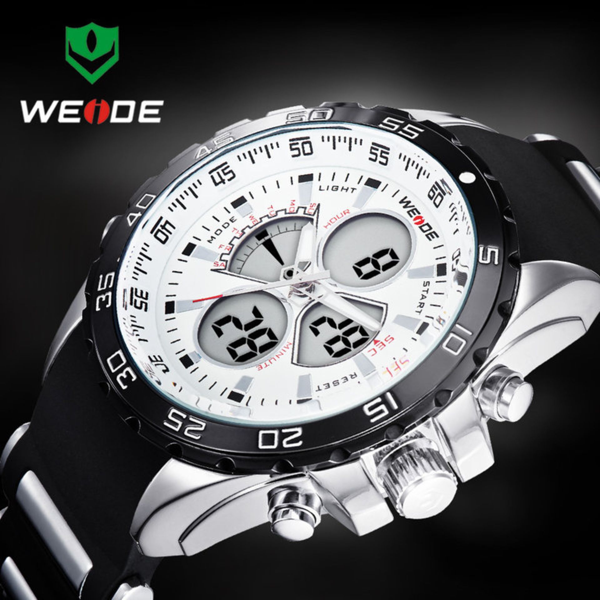 NEW MENS WENDE WATCH INCLUDING BOX  HUGE 48MM FACE