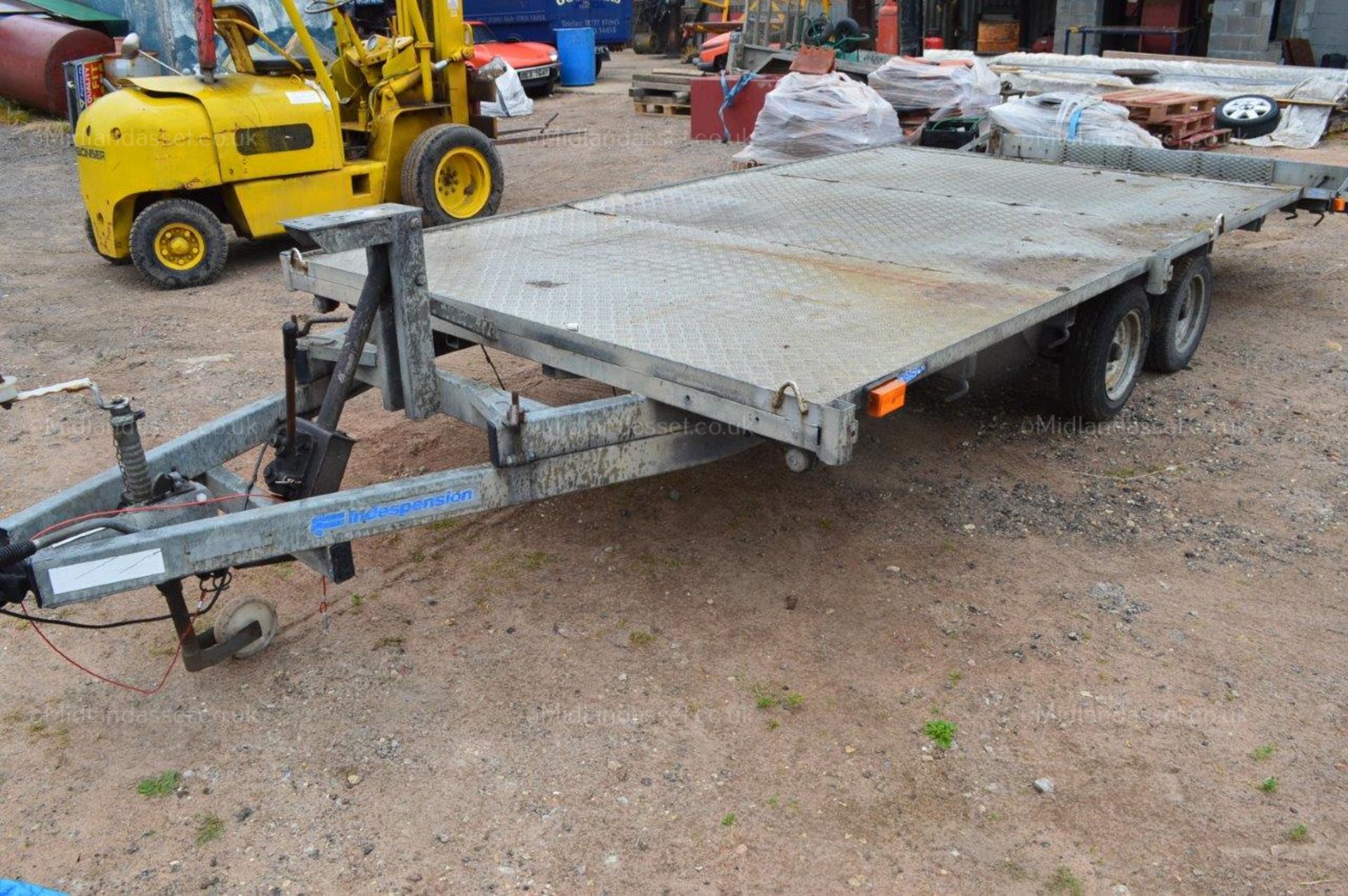 INDESPENSION TWIN AXLE TILT BED BEAVER TAIL TRAILER *NO VAT* - Image 3 of 13