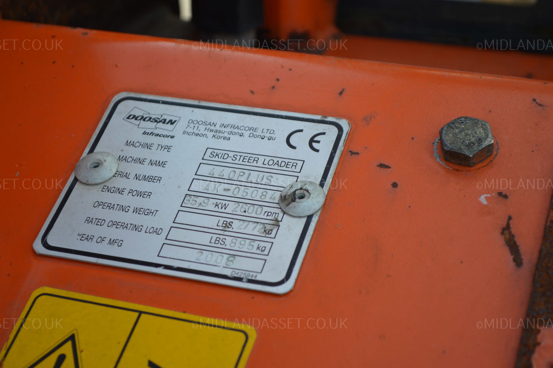 2008 DAEWOO DOOSAN 440 PLUS SKID STEER *NO VAT* - Image 15 of 27