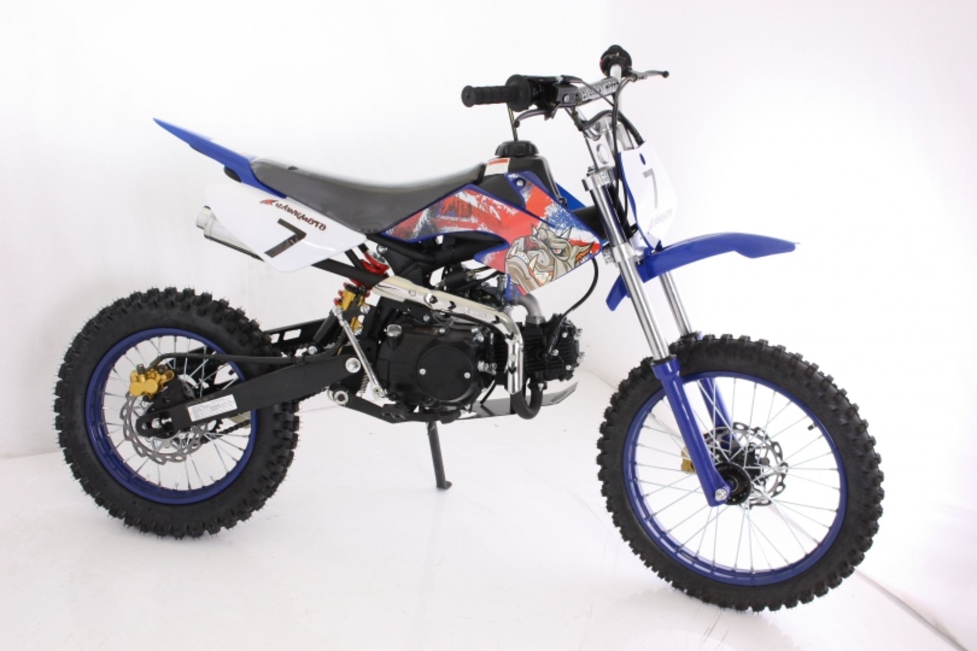 new 2015 Hawkmoto FX-125F 125cc Field Style Pit Bike - Blue MOTORBIKE